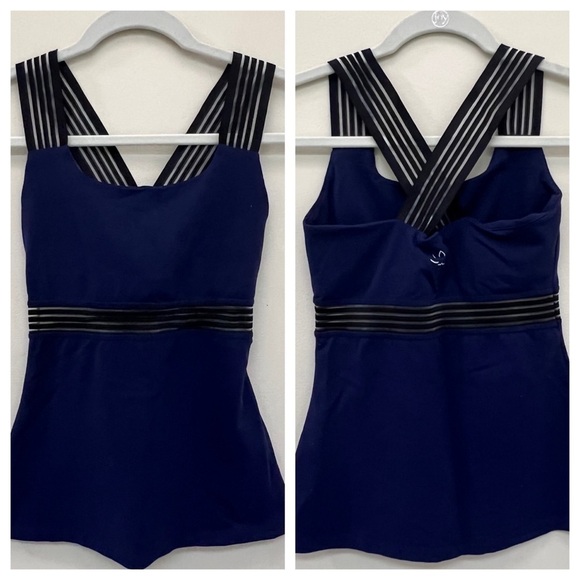 Beyond Yoga Sheer Illusion Tank Top Navy Size Small - Picture 1 of 13